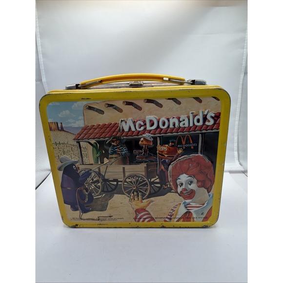 Vintage 1982 McDonalds Alladin Tin Lunchbox And Thermos Set Ronald Grimace - Picture 5 of 10